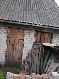 Utility shack where Hirsh and his wife live Utility shack where Hirsh and his wife live