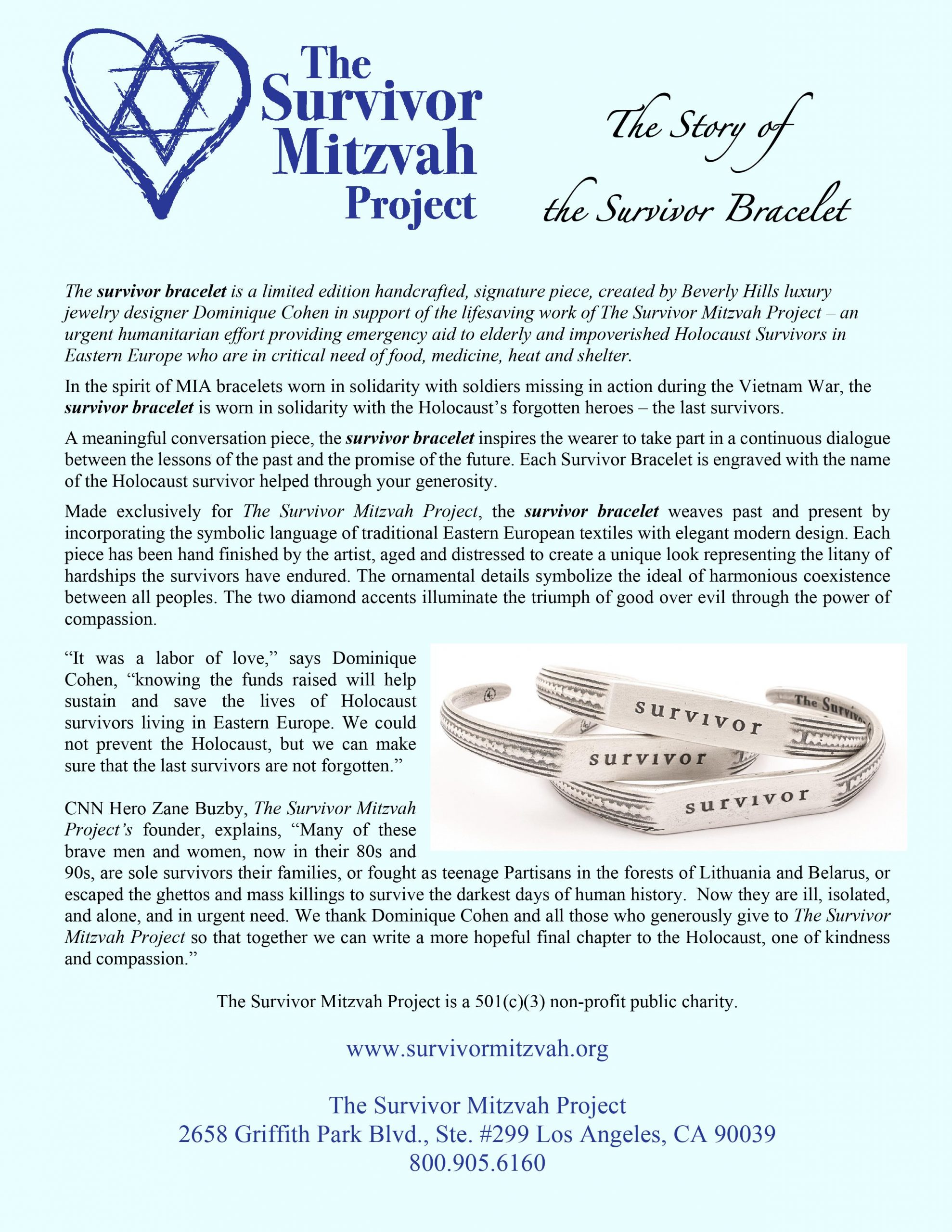 Story of the Survivor Bracelet